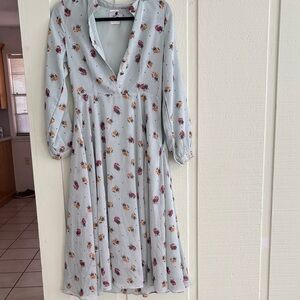 Dainty Jewells Light Blue Floral Long Sleeve Dress